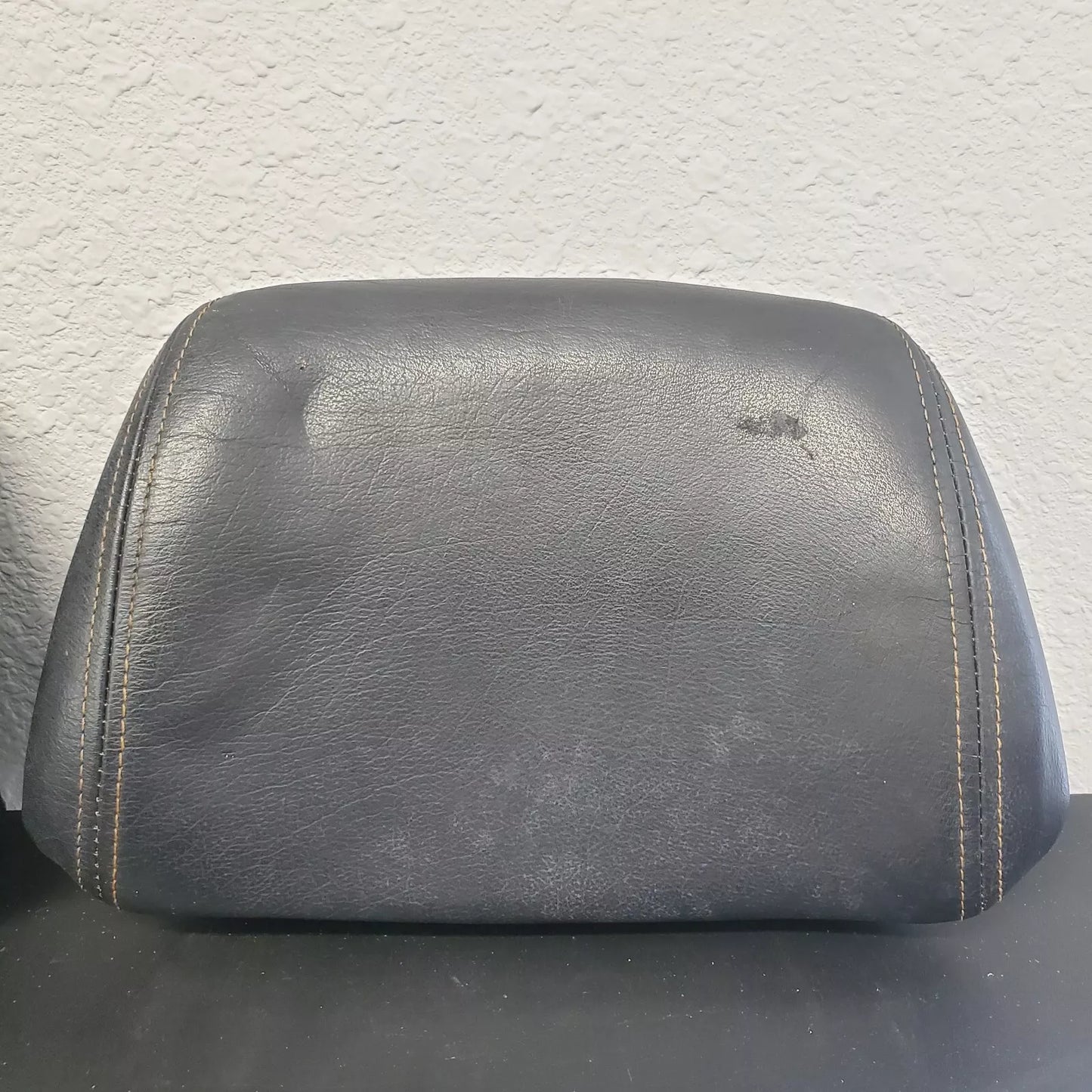Volvo 240 740 940 Black Leather Headrest Pad Set LH RH OEM