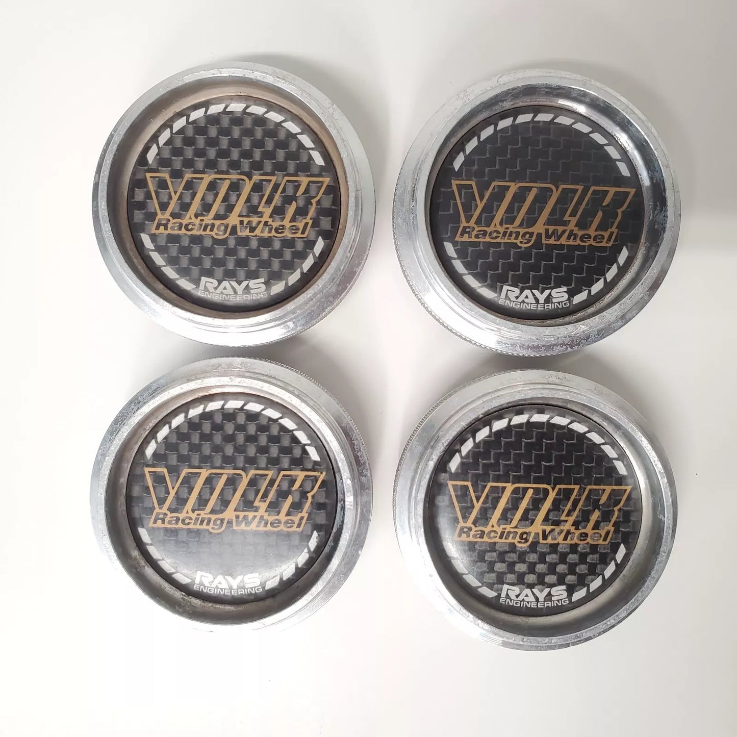Rays Volk Racing GT Series Center Cap Carbon style Set (4) "High" Discontinued
