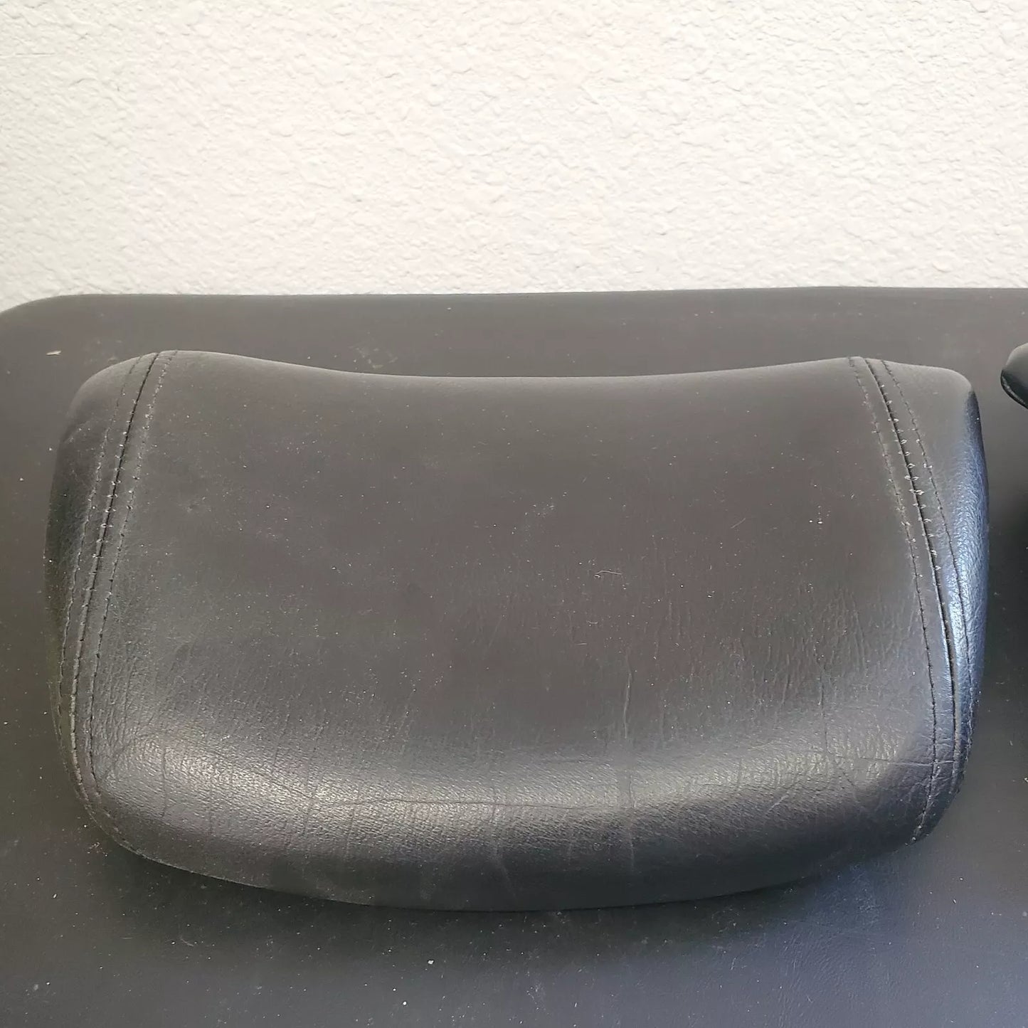 Volvo 240 740 940 Black Leather Headrest Pad Set LH RH OEM