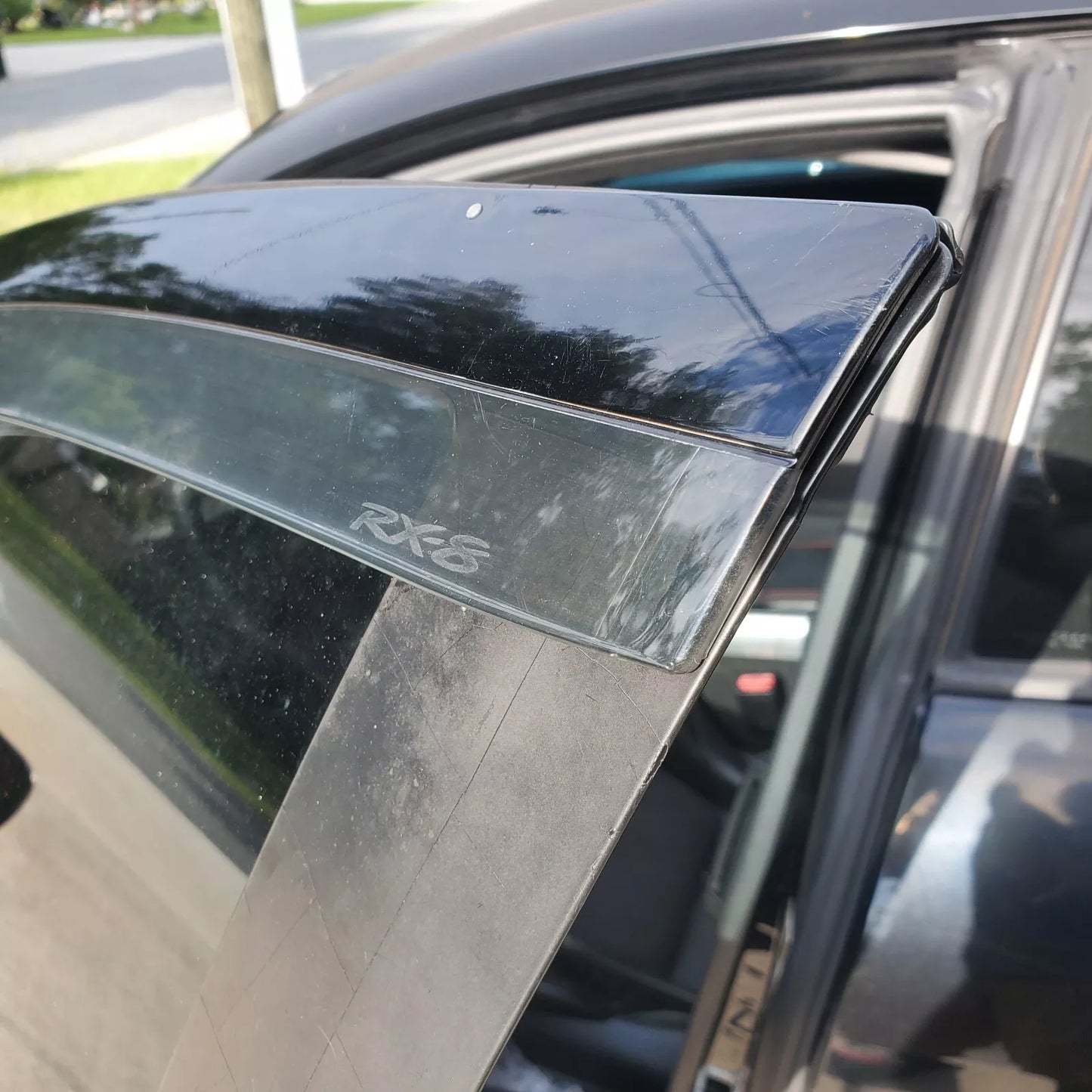 Mazda RX-8 JDM OEM Window Visor Deflector Rain Guards Brilliant Black RX8 SE3P