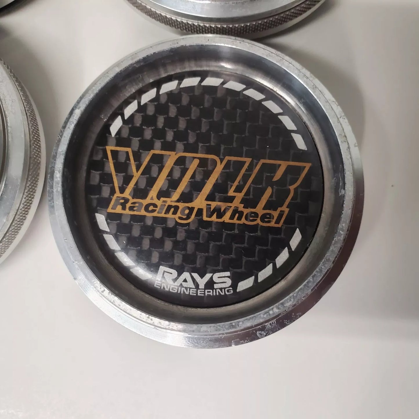 Rays Volk Racing GT Series Center Cap Carbon style Set (4) "High" Discontinued