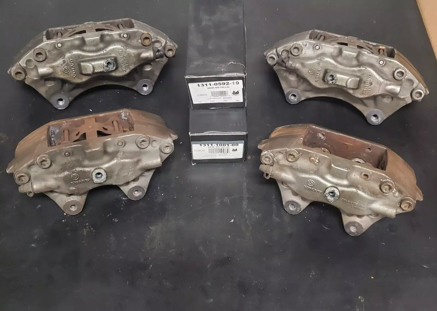 04-07 Volvo S60R V70R Brembo Brake Caliper Front Rear Set OEM + R1 Concepts Pads