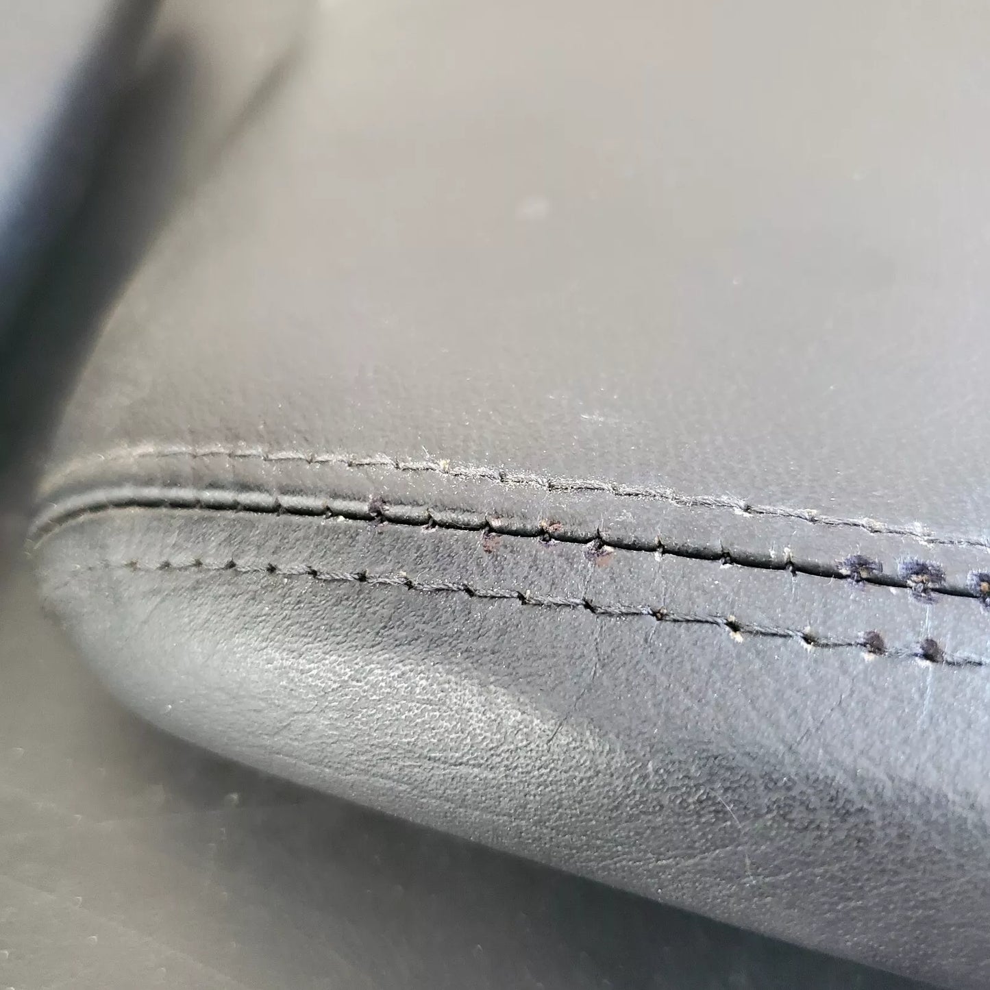 Volvo 240 740 940 Black Leather Headrest Pad Set LH RH OEM