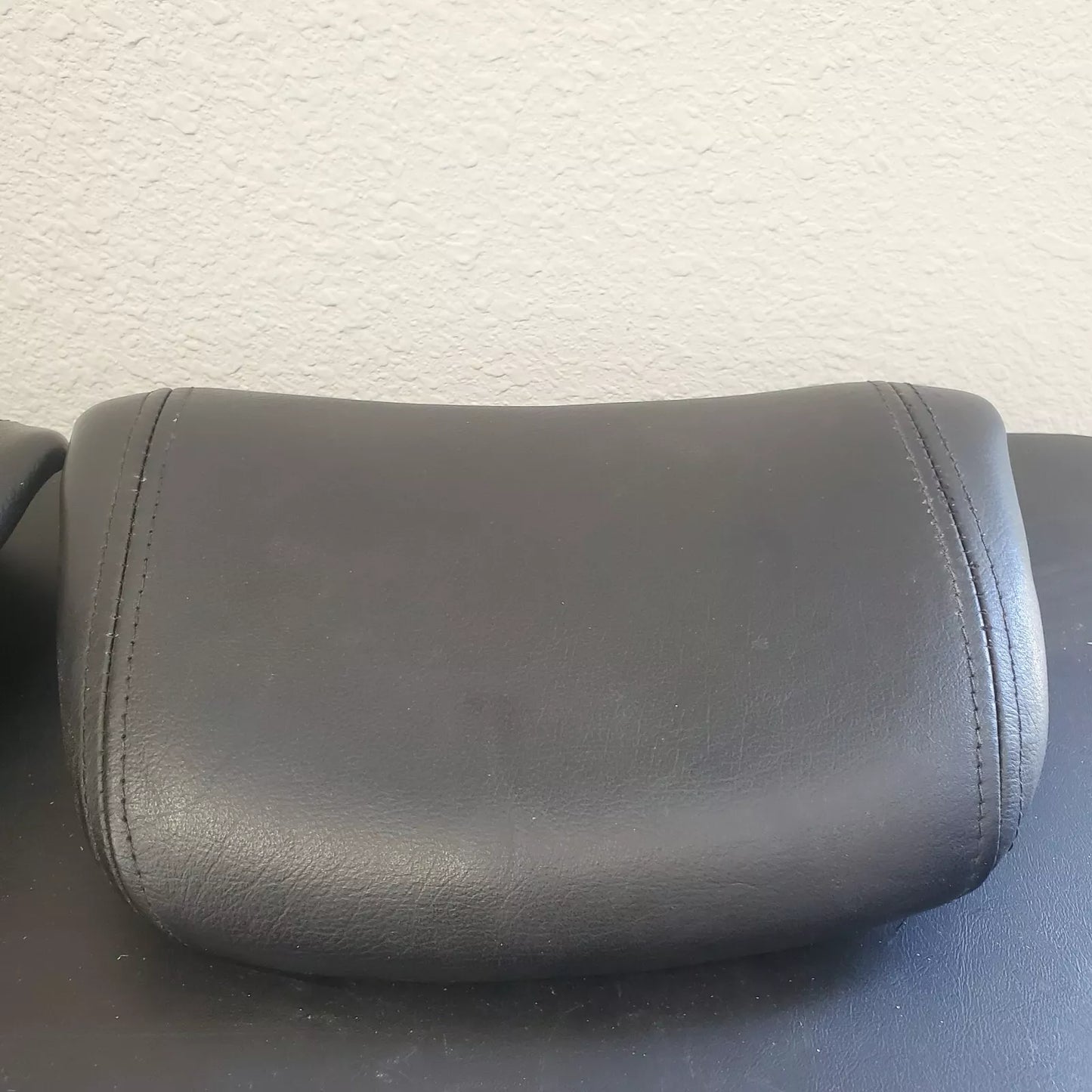 Volvo 240 740 940 Black Leather Headrest Pad Set LH RH OEM