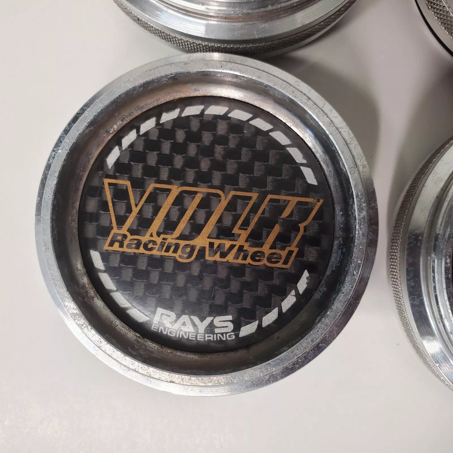 Rays Volk Racing GT Series Center Cap Carbon style Set (4) "High" Discontinued