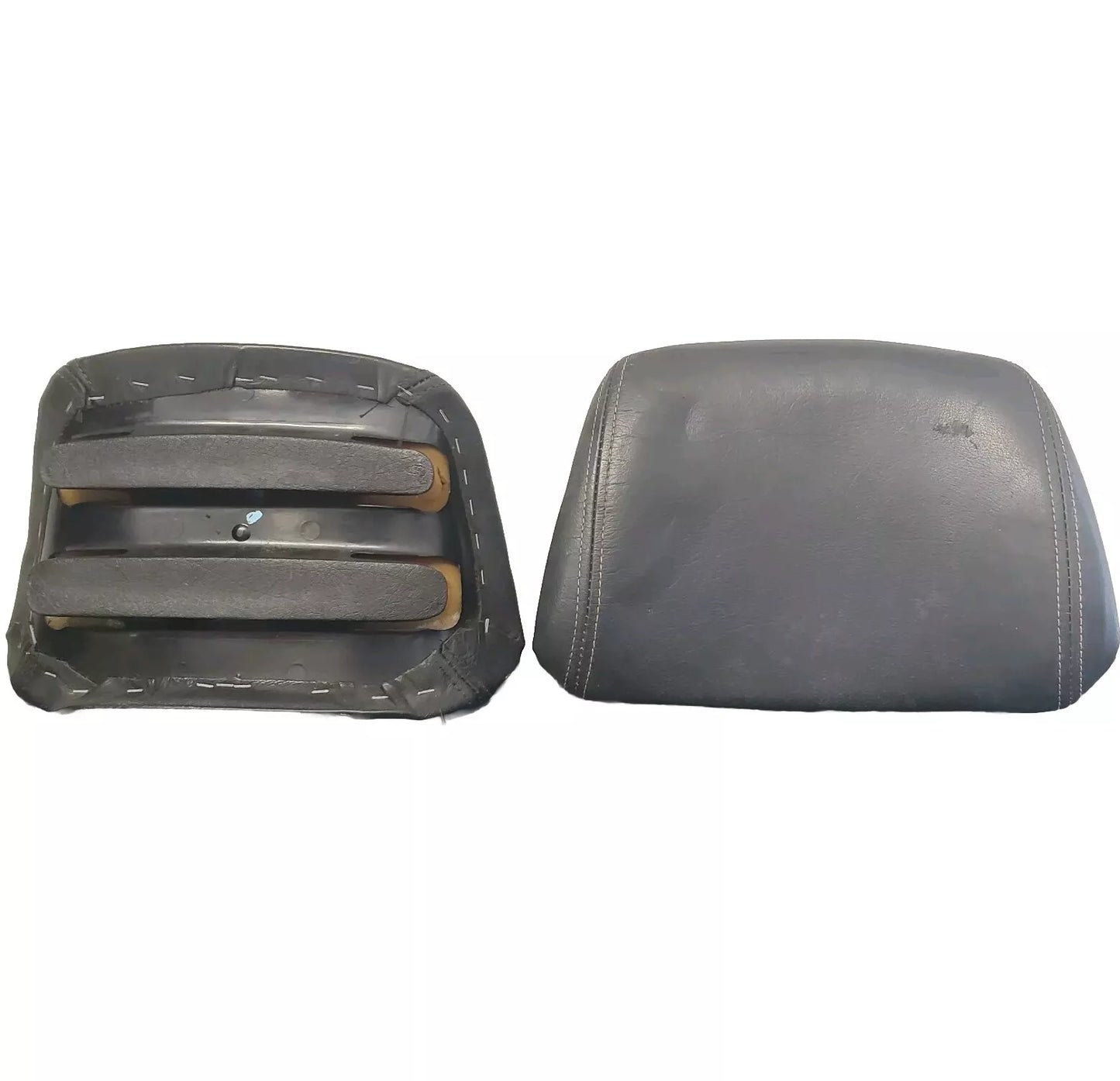 Volvo 240 740 940 Black Leather Headrest Pad Set LH RH OEM