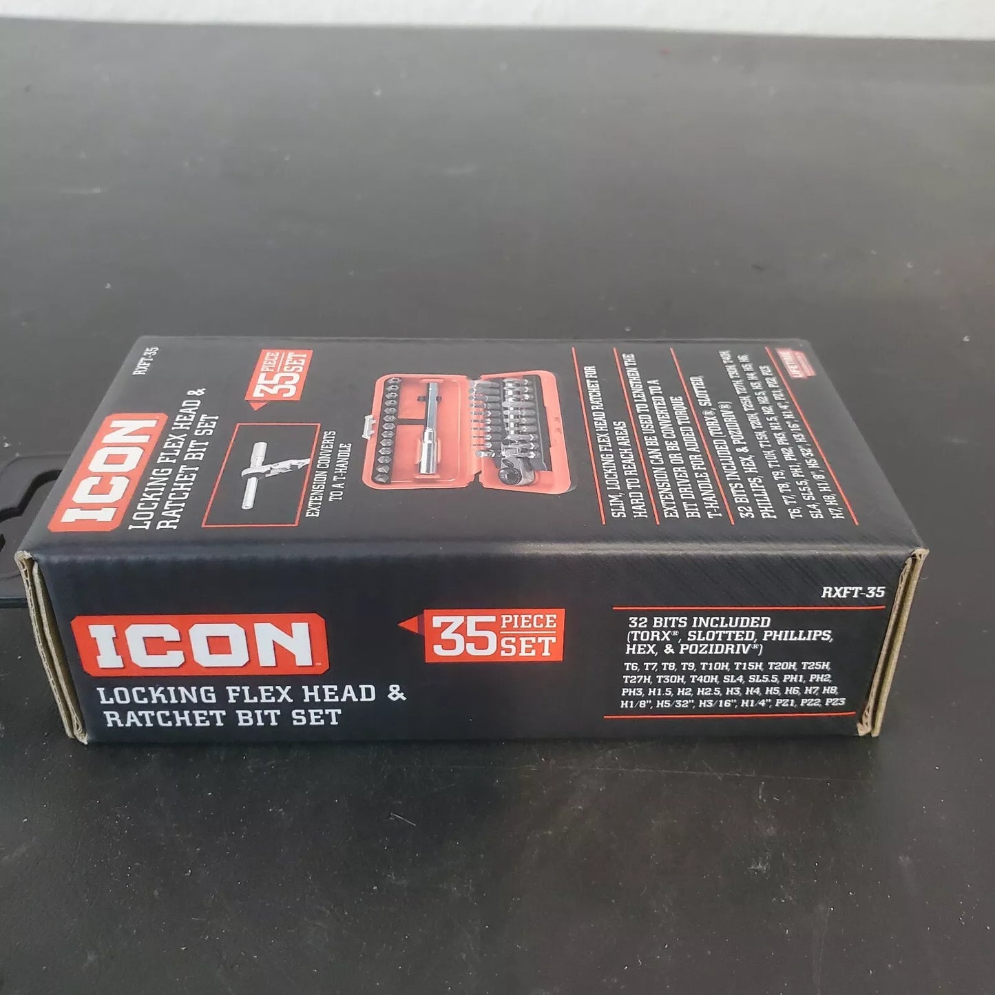 ICON Locking Flex Head Ratchet and Bit Set 35-Piece RXFT-35