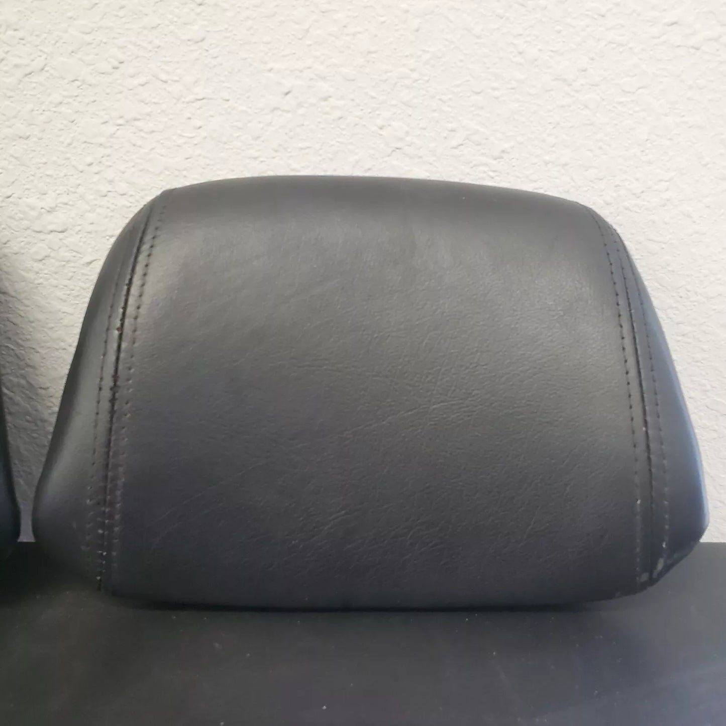 Volvo 240 740 940 Black Leather Headrest Pad Set LH RH OEM