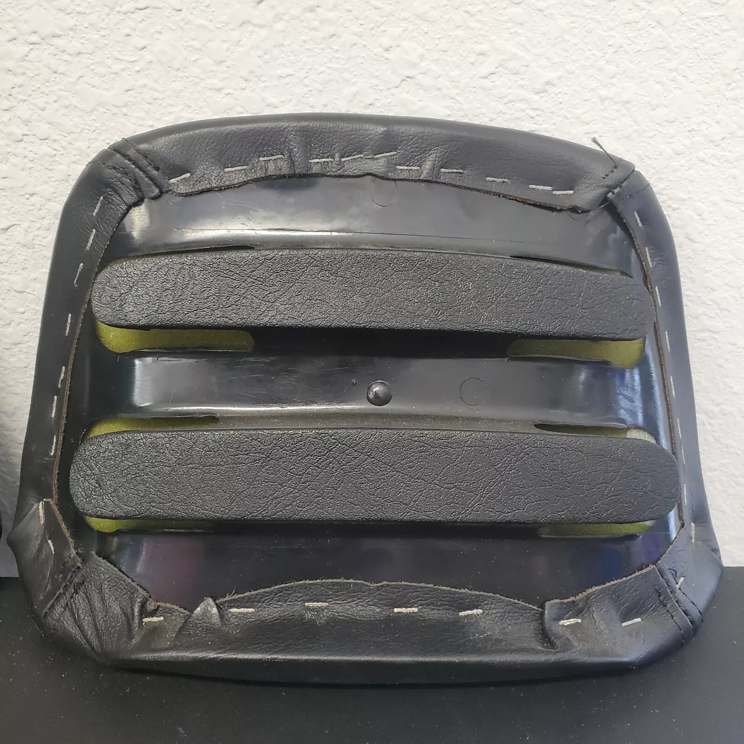 Volvo 240 740 940 Black Leather Headrest Pad Set LH RH OEM