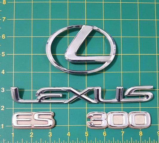 92 93 94 OEM LEXUS ES300 Rear Emblem Set Tail Light Badge Symbol Silver RARE