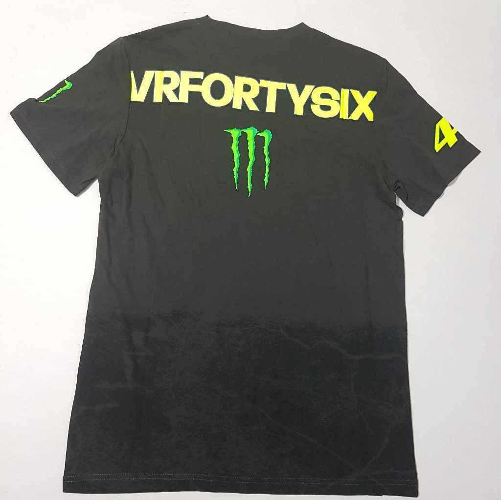 Monster Energy Valentino Rossi VR46 Racing Mens T-Shirt Gray 100% Cotton Size Small