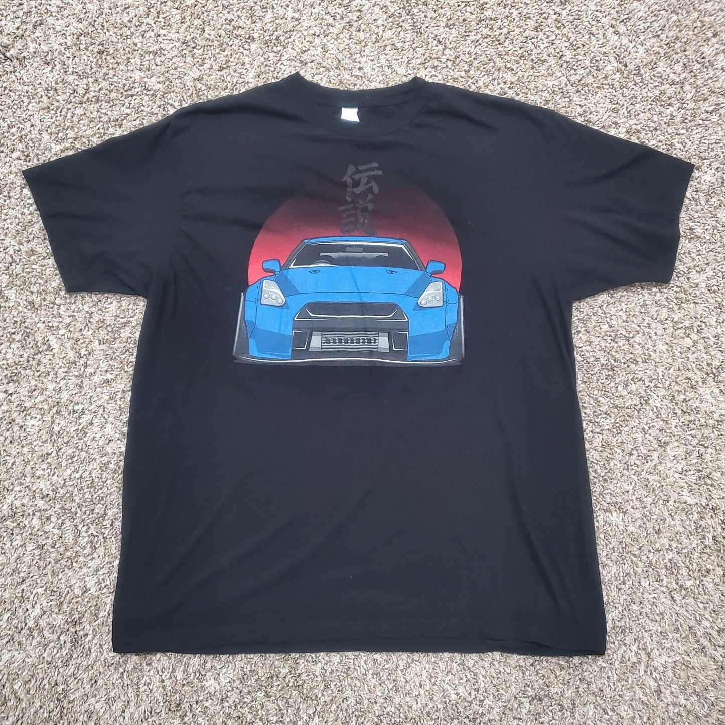 Nissan Skyline R35 GT-R Blue T-Shirt JDM Turbo Drift Boost NFS Forza GT sz L