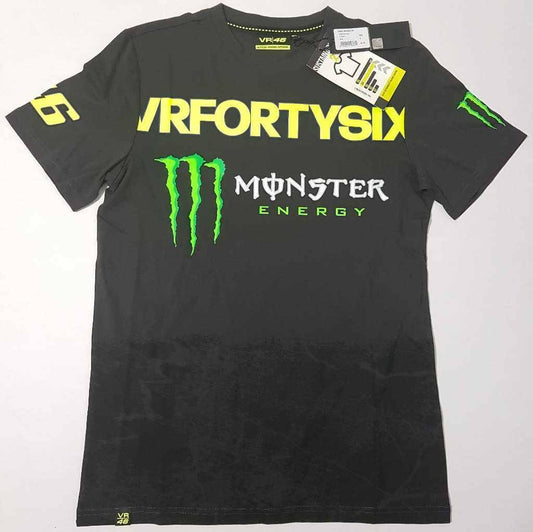 Monster Energy Valentino Rossi VR46 Racing Mens T-Shirt Gray 100% Cotton Size Small