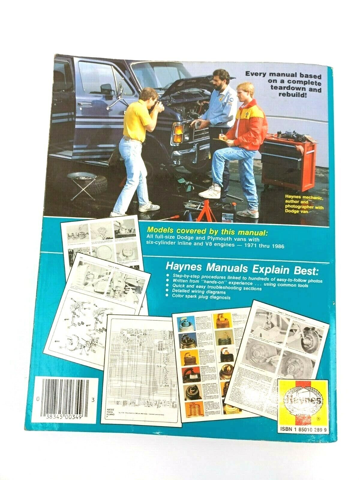 HAYNES 349 Dodge & Plymouth Vans Workshop Manual 1971 - 1986 All Full-Size