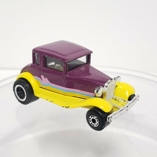 MATCHBOX Ford Model A Custom Hot Rod Yellow Purple (1979)