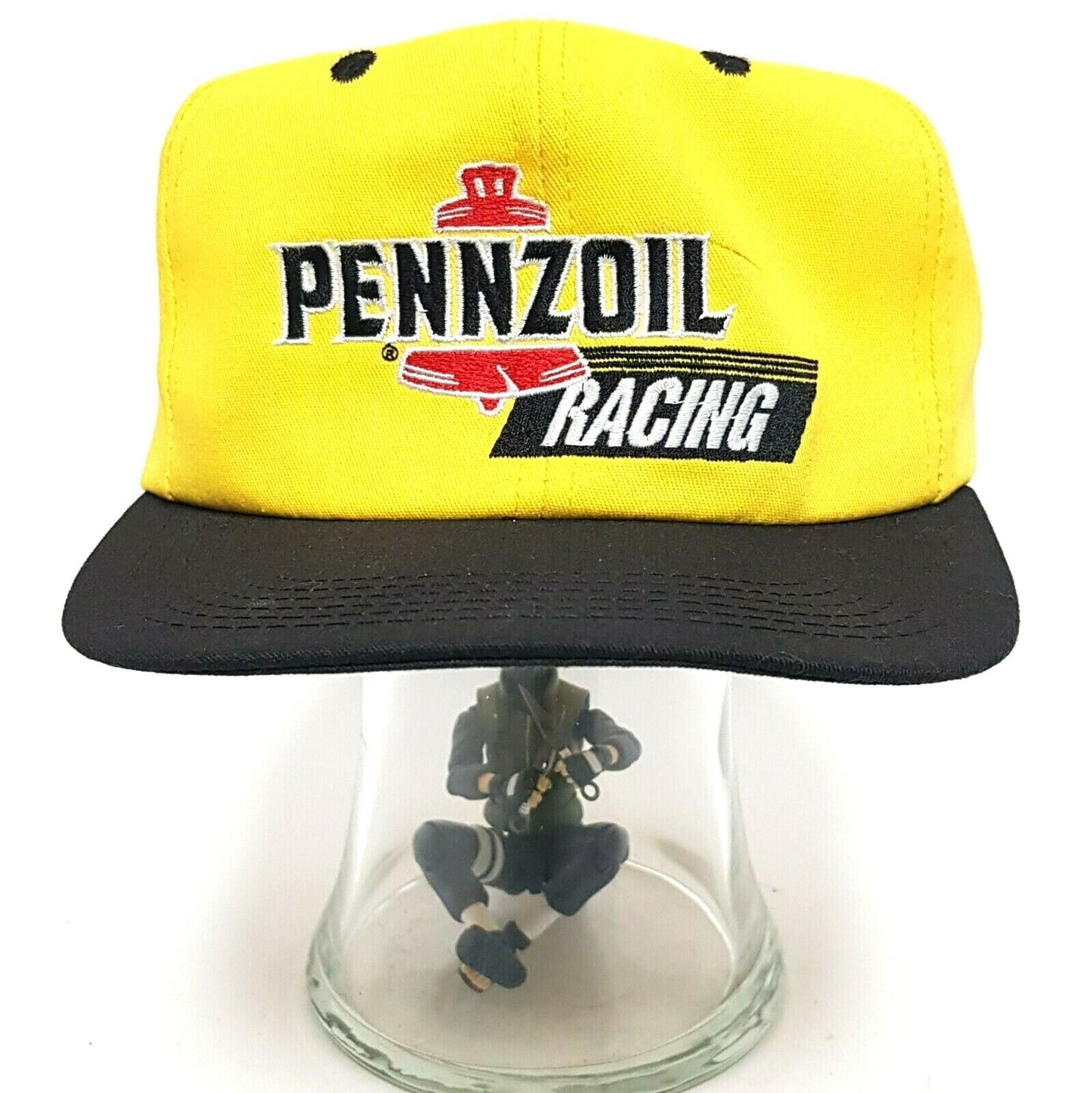PENNZOIL RACING Vintage Yellow Trucker Hat Snapback Cap Near Mint Made in USA