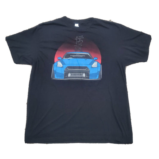 Nissan Skyline R35 GT-R Blue T-Shirt JDM Turbo Drift Boost NFS Forza GT  sz L