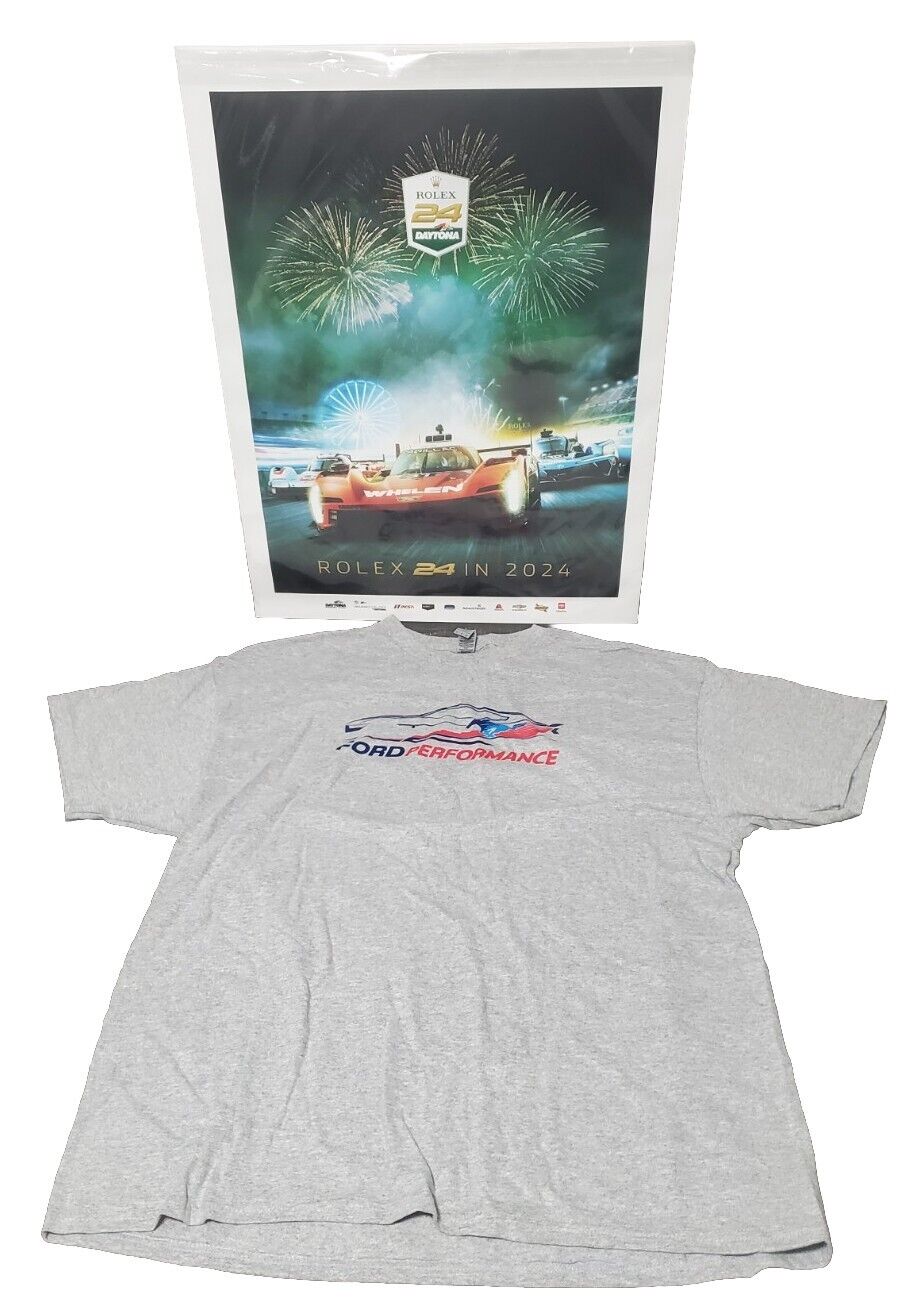 2024 Ford Performance T-shirt Mustang GT3 GTD Rolex 24 Hour Race at Daytona XL