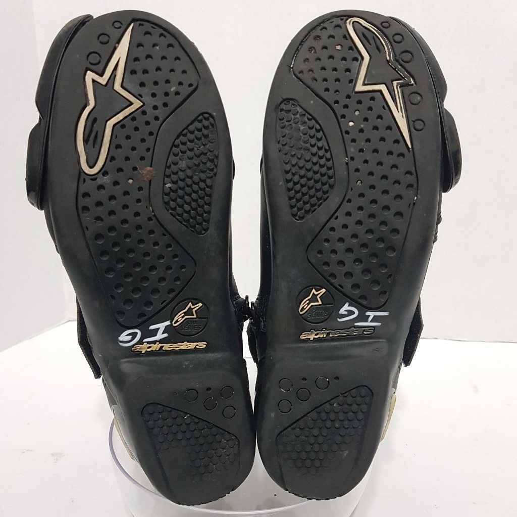 Alpinestars Mens Motorcycle Boots S-MX 1 Black Hook Loop Vented High Top 6 EU 39
