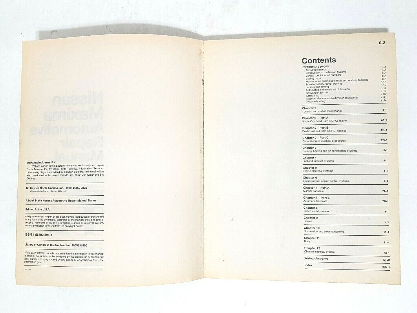 HAYNES NIssan Maxima 1993-2004 Repair Manual 72021