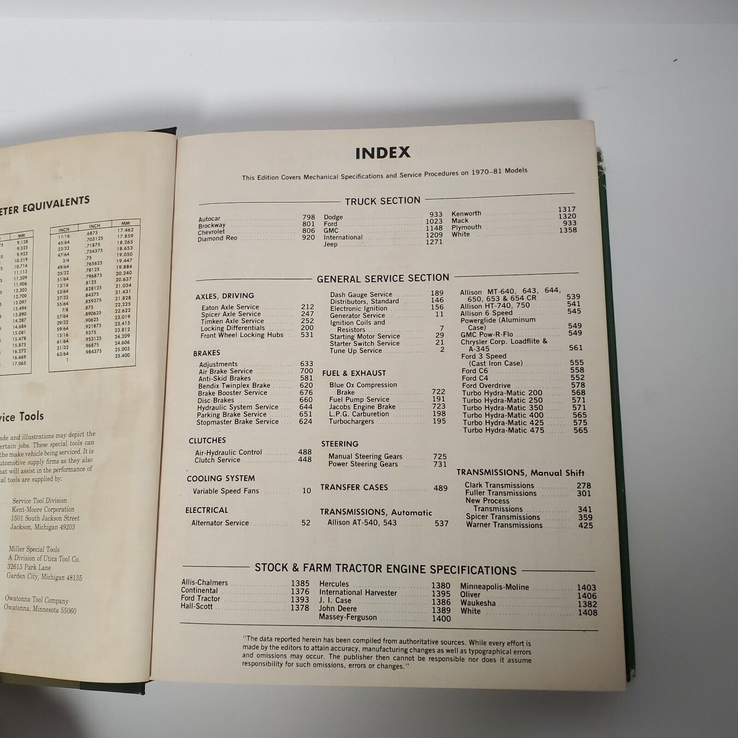 MOTOR Truck Repair Manual (34th Edition) 1st print for 70-81 models Gas + Deisel