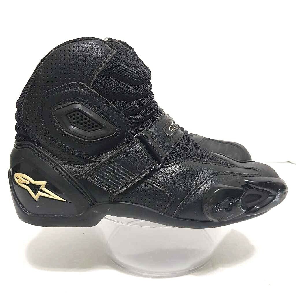 Alpinestars Mens Motorcycle Boots S-MX 1 Black Hook Loop Vented High Top 6 EU 39