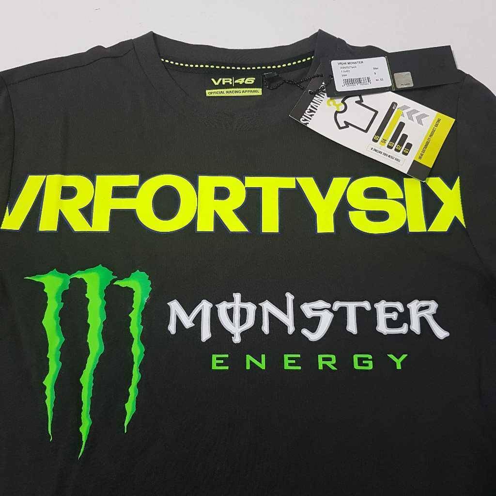 Monster Energy Valentino Rossi VR46 Racing Mens T-Shirt Gray 100% Cotton Size Small