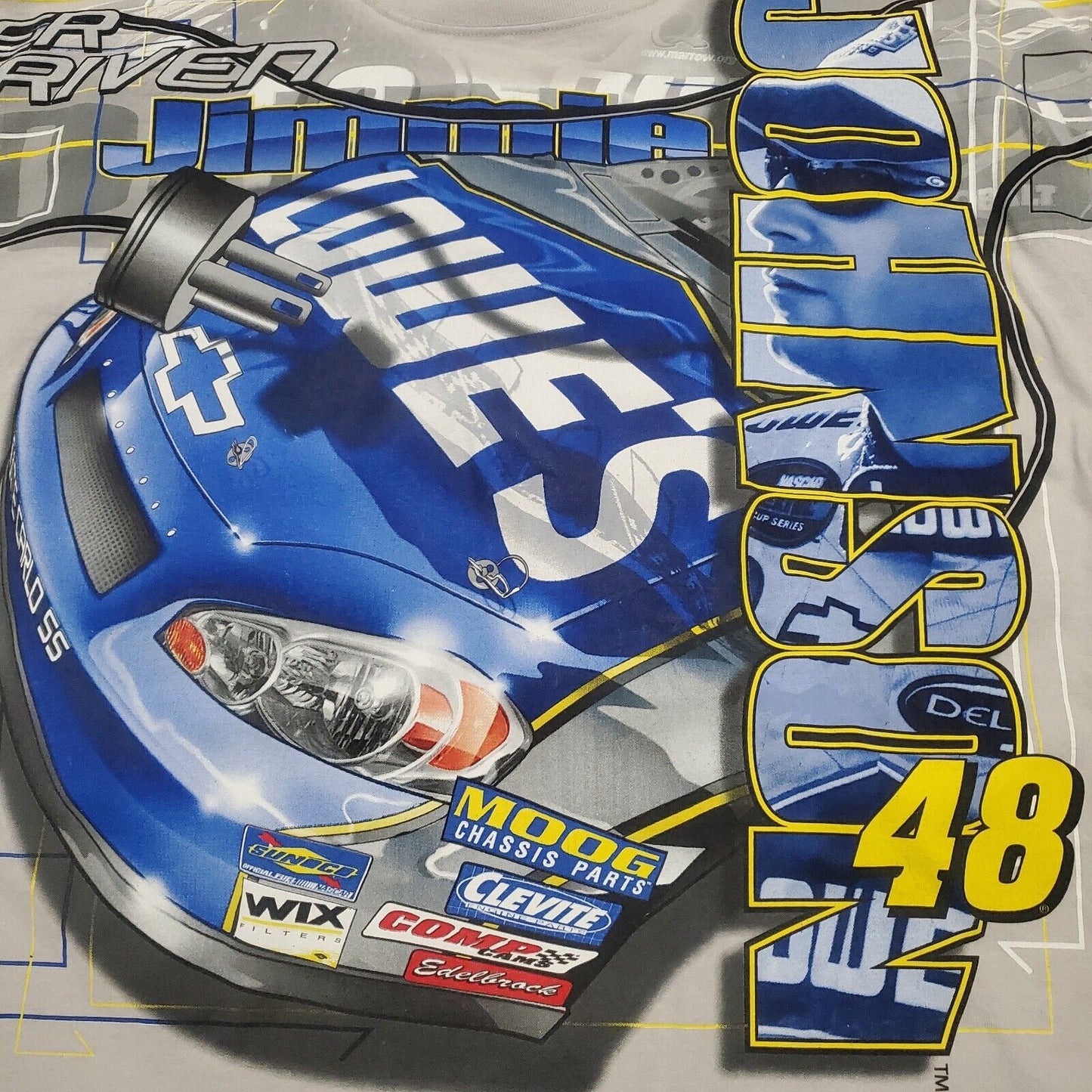 Vintage Chase Authentics Jimmie Johnson #48 Lowes AllOver Print NASCAR T-shirt