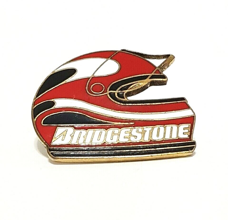 BRIDGESTONE Racing Helmet Pin Drift, Moto GP, JGTC, F1, VINTAGE Pinback !