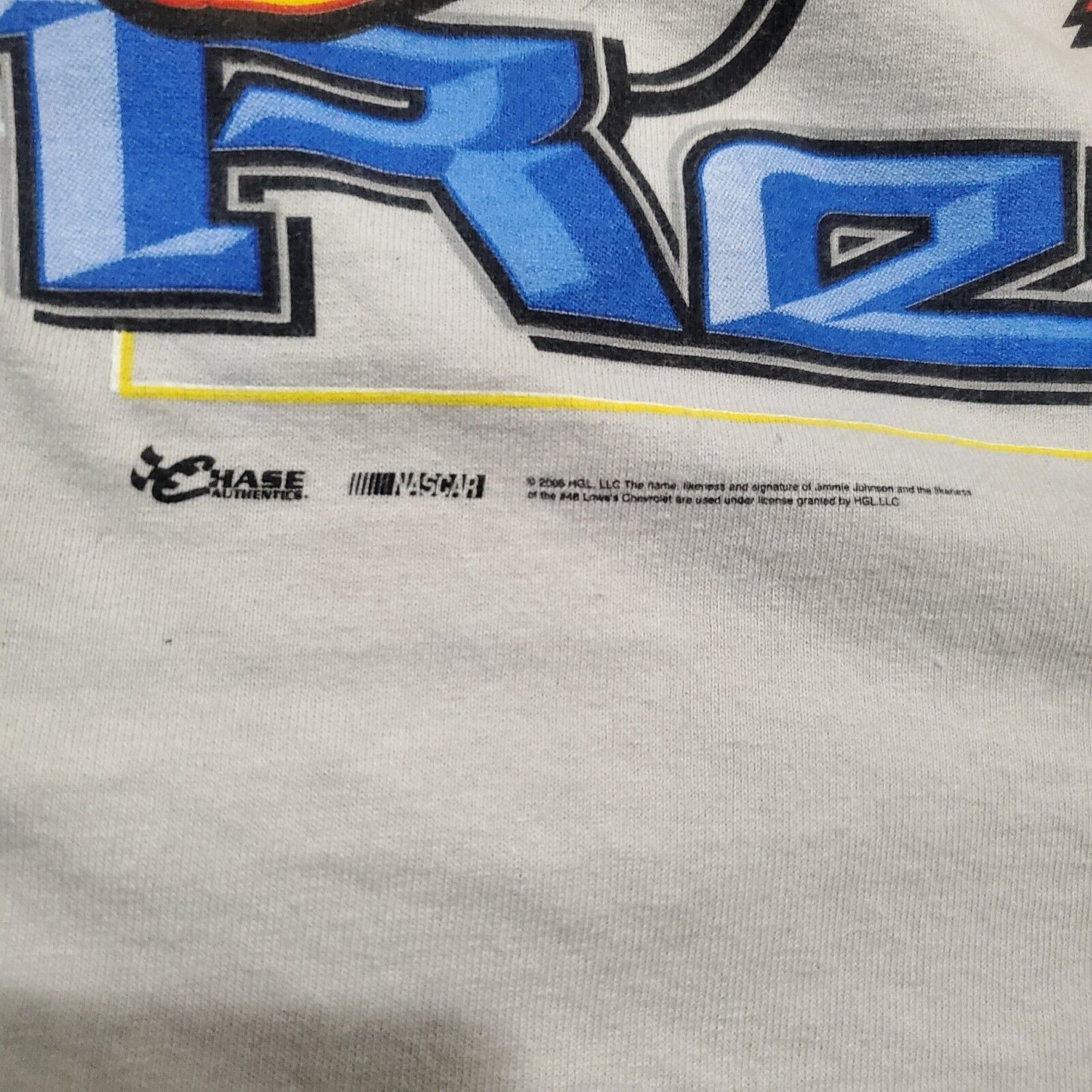 Vintage Chase Authentics Jimmie Johnson #48 Lowes AllOver Print NASCAR T-shirt