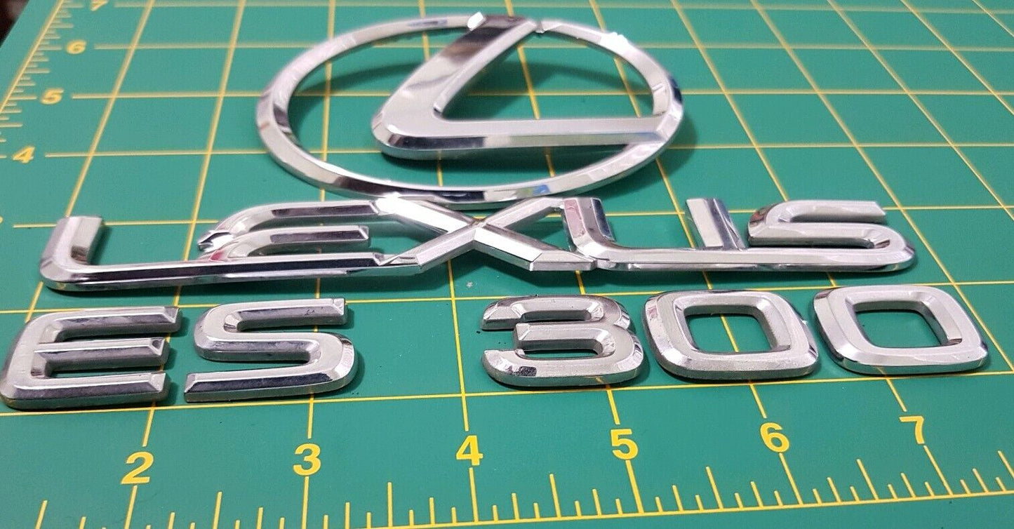 LEXUS ES300 01 02 03 04 05 Rear Emblem Set Trunk Badge Logo Chrome R2542 R2578