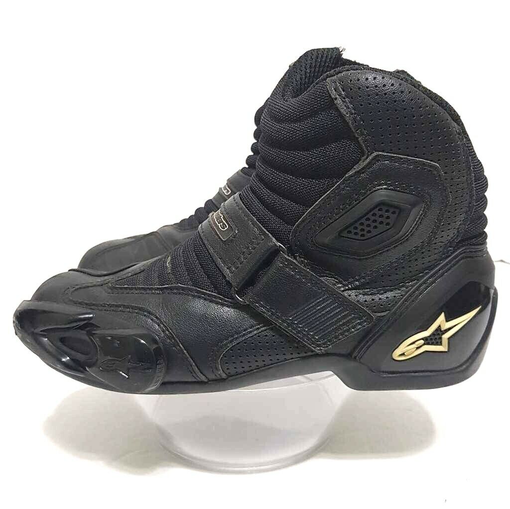 Alpinestars Mens Motorcycle Boots S-MX 1 Black Hook Loop Vented High Top 6 EU 39