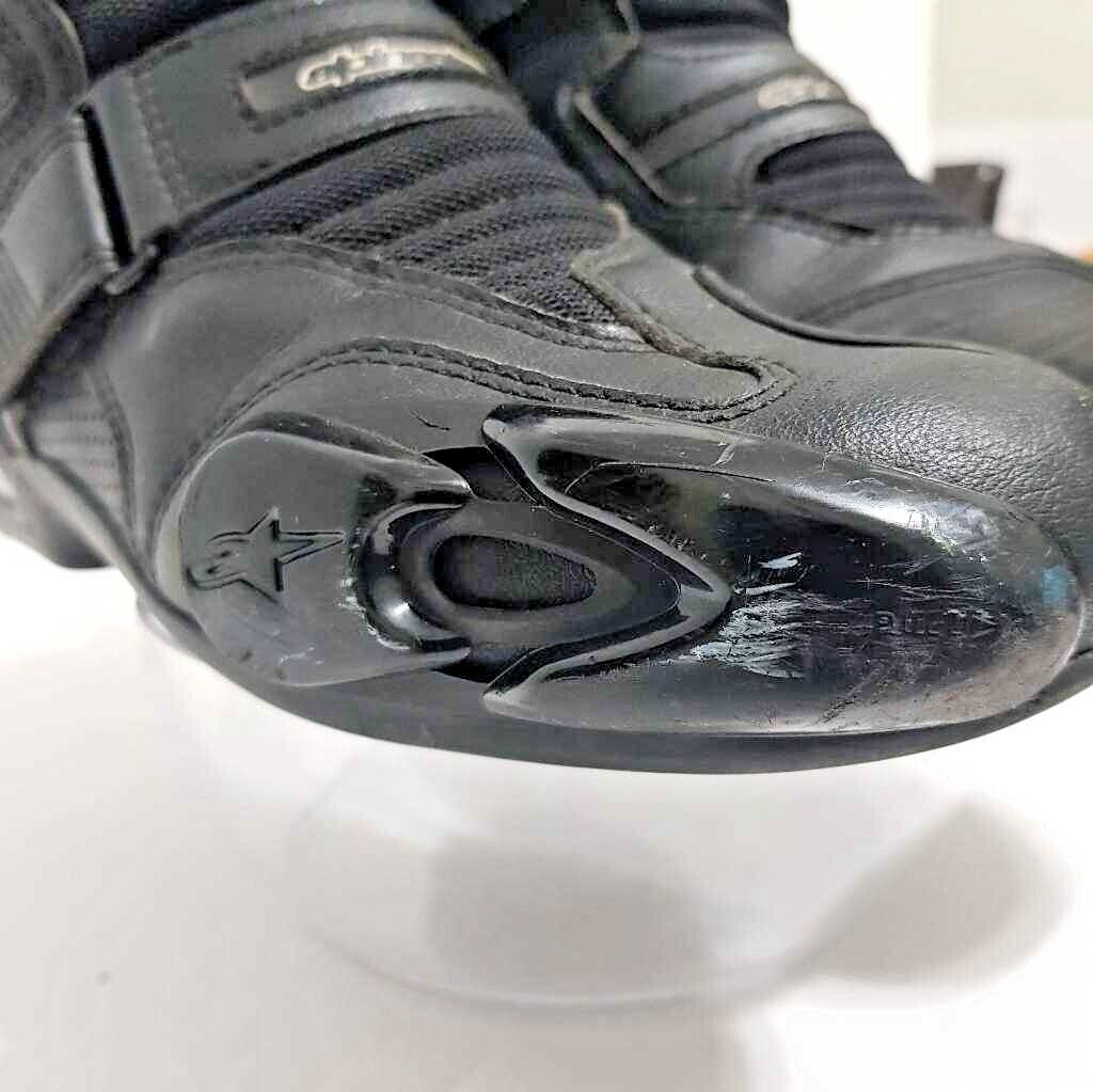Alpinestars Mens Motorcycle Boots S-MX 1 Black Hook Loop Vented High Top 6 EU 39