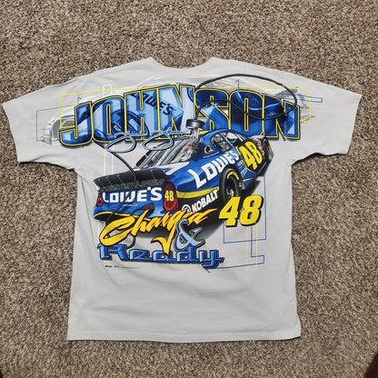 Vintage Chase Authentics Jimmie Johnson #48 Lowes AllOver Print NASCAR T-shirt