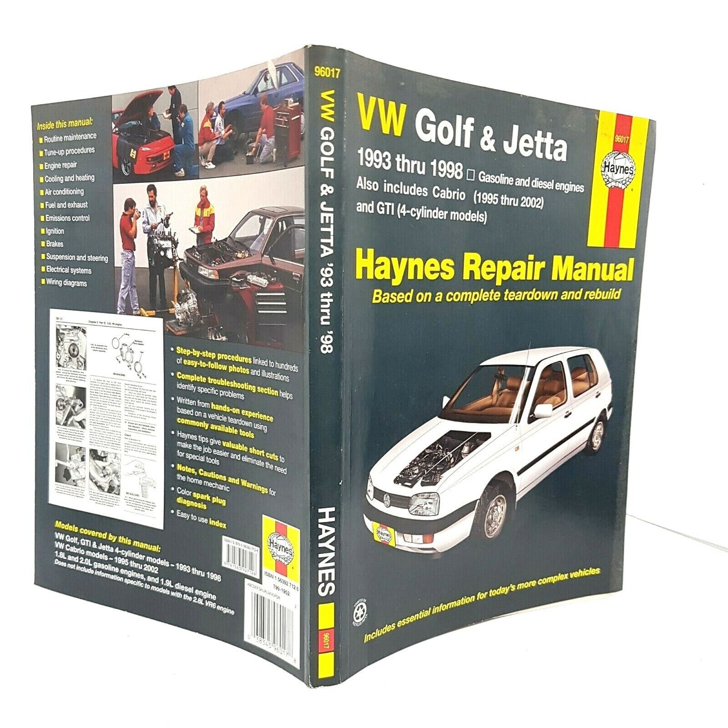 Haynes 96017 Repair Manual for 93-98 VW Golf & Jetta, Gas & Diesel, Cabrio, GTI