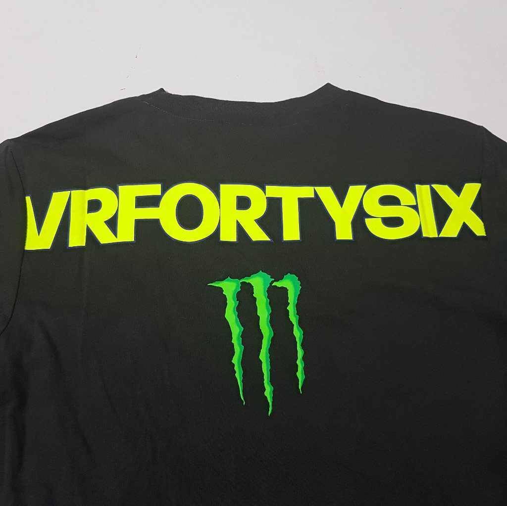 Monster Energy Valentino Rossi VR46 Racing Mens T-Shirt Gray 100% Cotton Size Small