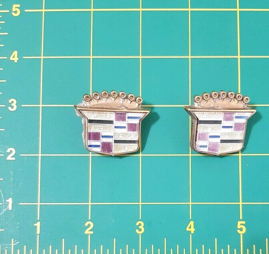 CADILLAC 80s 90s Roof Crests Set Of 2 Brougham Deville El Dorado Fleetwood GOLD