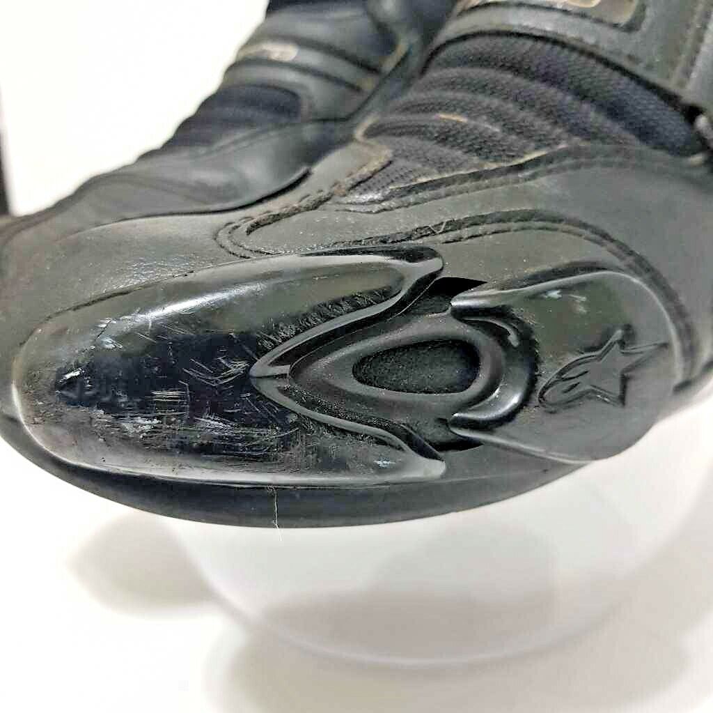 Alpinestars Mens Motorcycle Boots S-MX 1 Black Hook Loop Vented High Top 6 EU 39