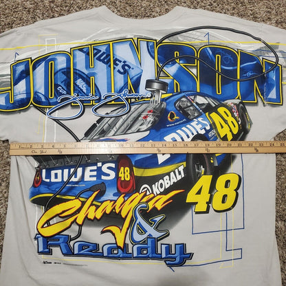 Vintage Chase Authentics Jimmie Johnson #48 Lowes AllOver Print NASCAR T-shirt