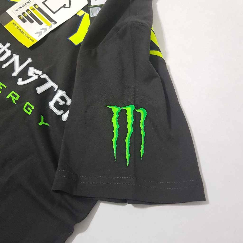 Monster Energy Valentino Rossi VR46 Racing Mens T-Shirt Gray 100% Cotton Size Small