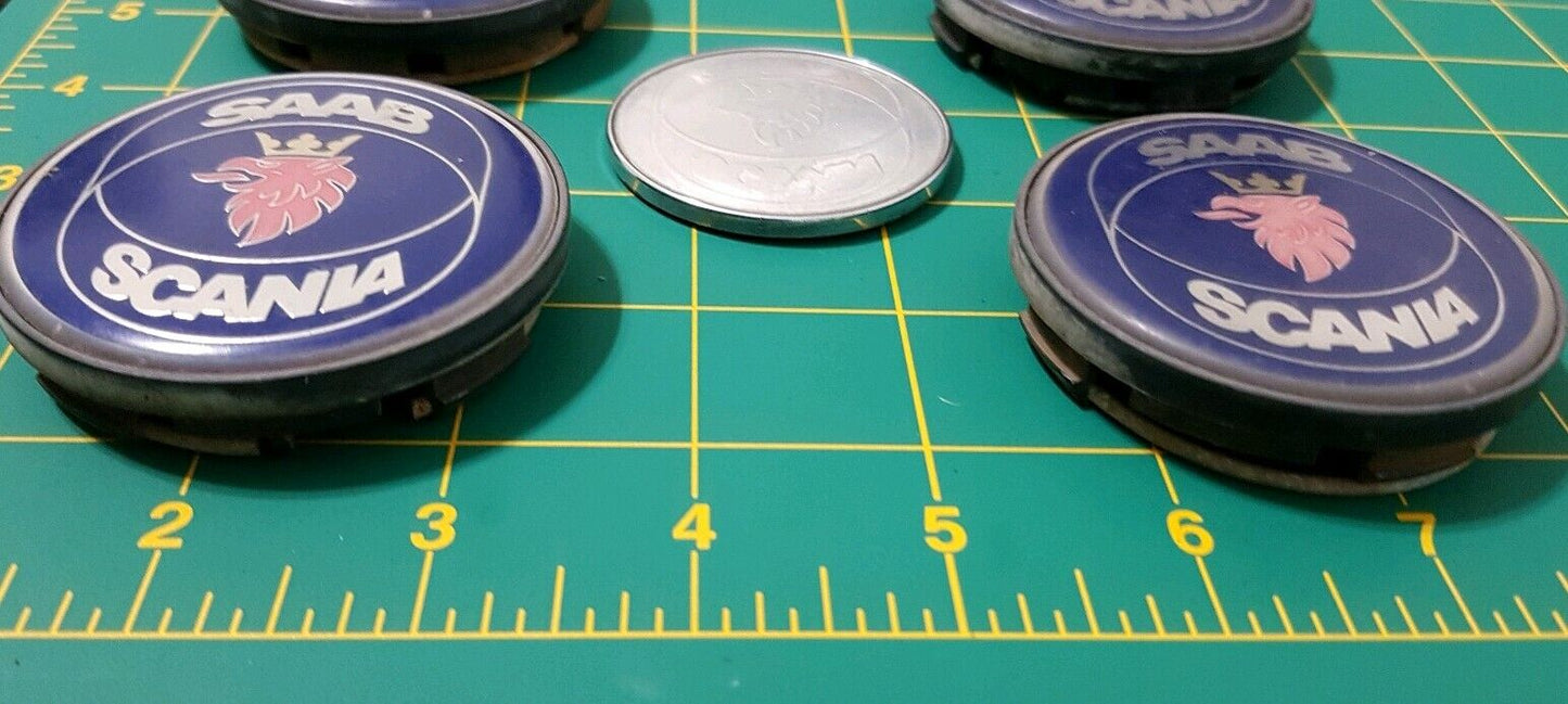 SAAB Scania Wheel Center Cap Hubcap Cover SET P/N 4566311 1997 - 2012 + BOUNUS