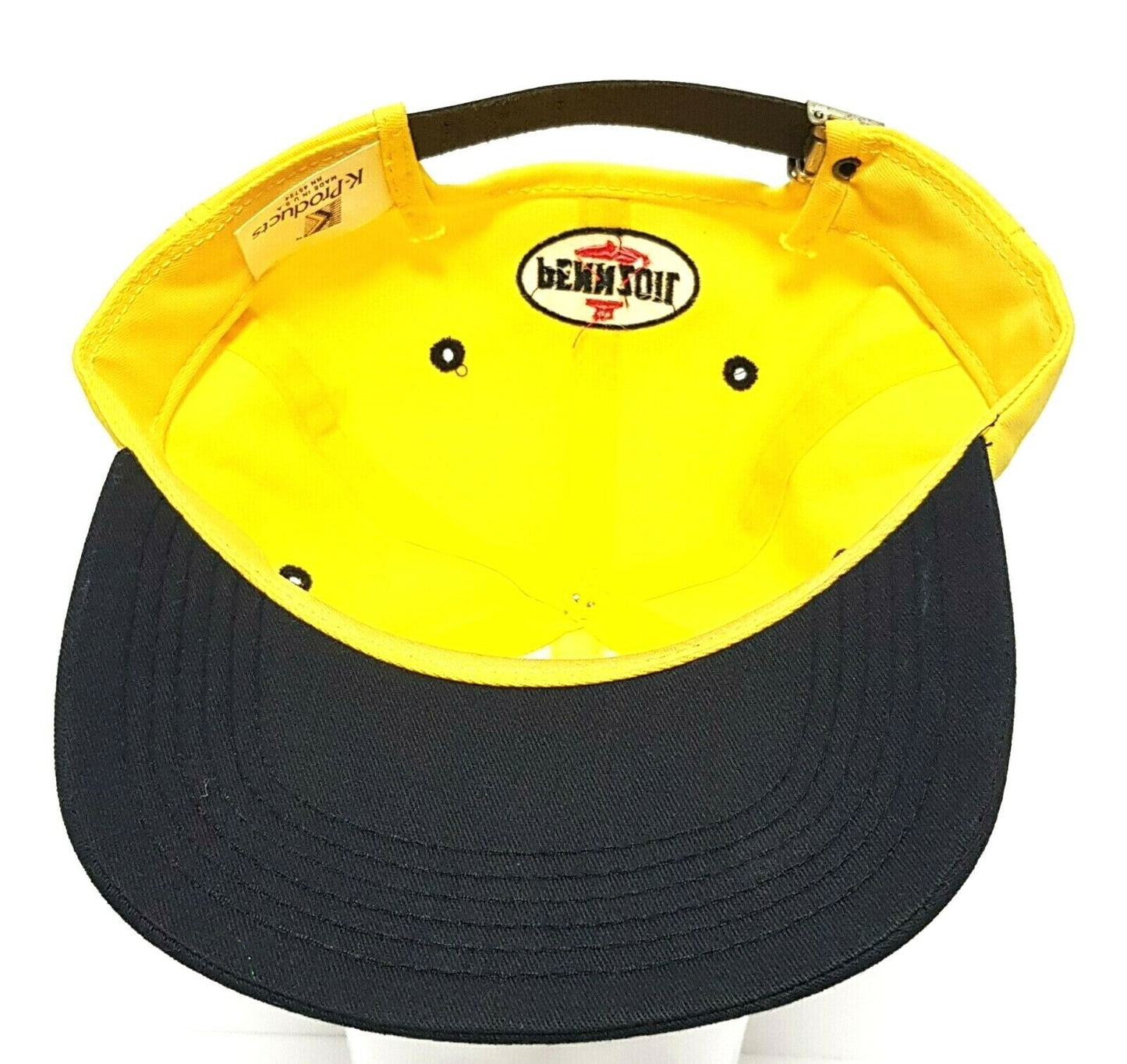 PENNZOIL RACING Vintage Yellow Trucker Hat Snapback Cap Near Mint Made in USA