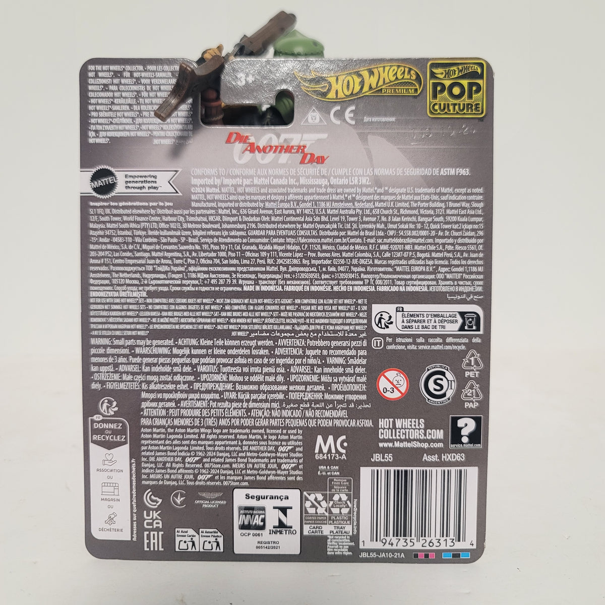 Hot Wheels Pop Culture Premium Bond 007 Die Another Day Aston Martin Vanquish (JBL55)