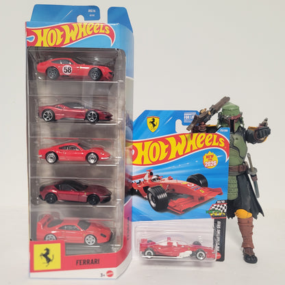 Hot Wheels Ferrari 2004 (JJH51) + 5 pack (JKG16) F40 Competizione Combo
