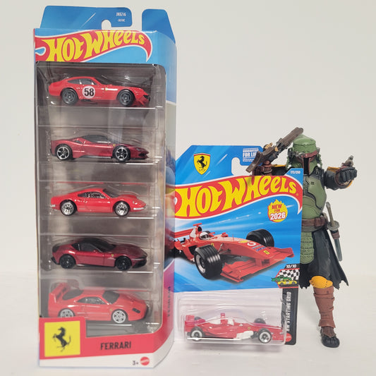 Hot Wheels Ferrari 2004 (JJH51) + 5 pack (JKG16) F40 Competizione Combo