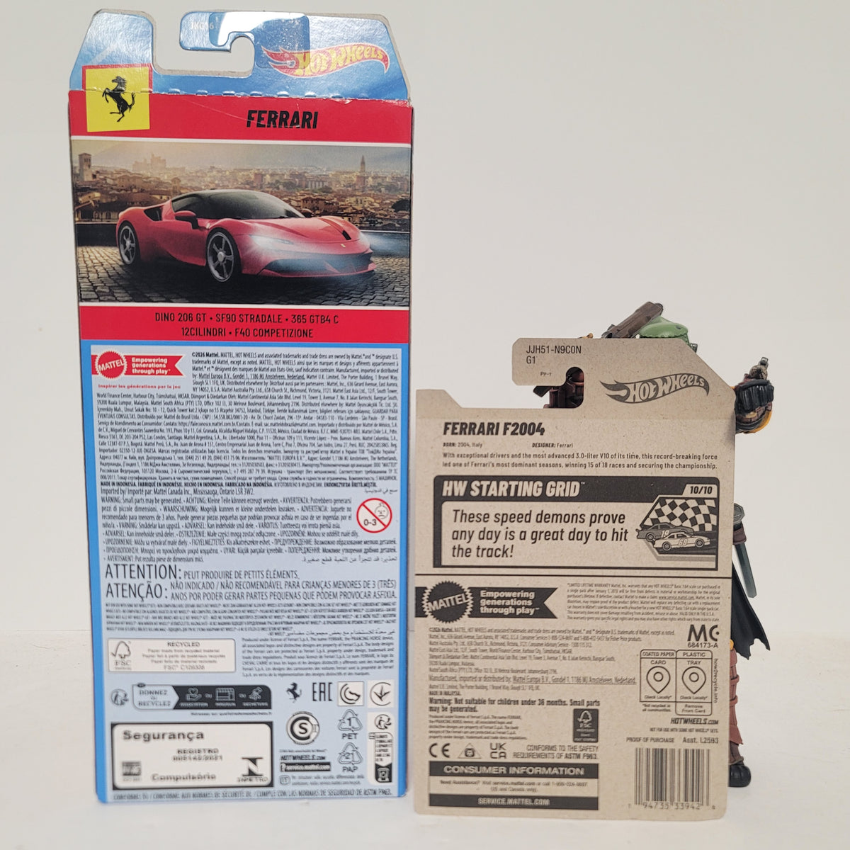 Hot Wheels Ferrari 2004 (JJH51) + 5 pack (JKG16) F40 Competizione Combo