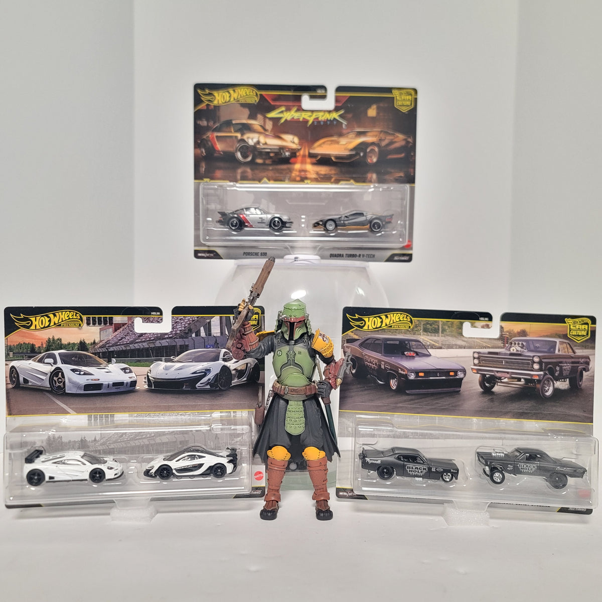 Hot Wheels Car Culture Premium Set (3 pcs) McLaren + Black Hole Racing + Cyberpunk