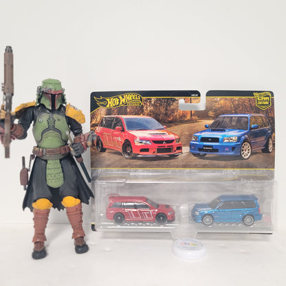 Hot Wheels Car Culture 2-pack '05 Mitsubishi EVO IX Wagon & '04 Subaru Forester STI  (JHW46)