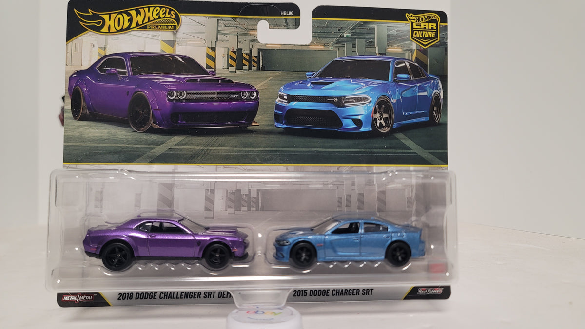 Hot Wheels Car Culture 2-pack '18 Dodge Challenger SRT Demon & '15 Charger SRT  (JHW47)