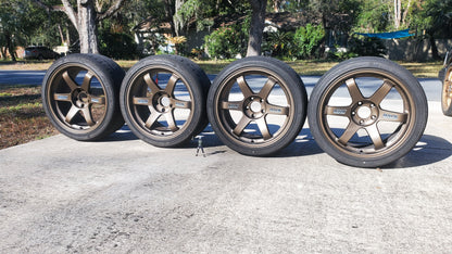 Volk TE37 18x9.5 +22 & Bridgestone RE71rs Evo WRX Sti R32 R33 R34 GTR 350Z RX8